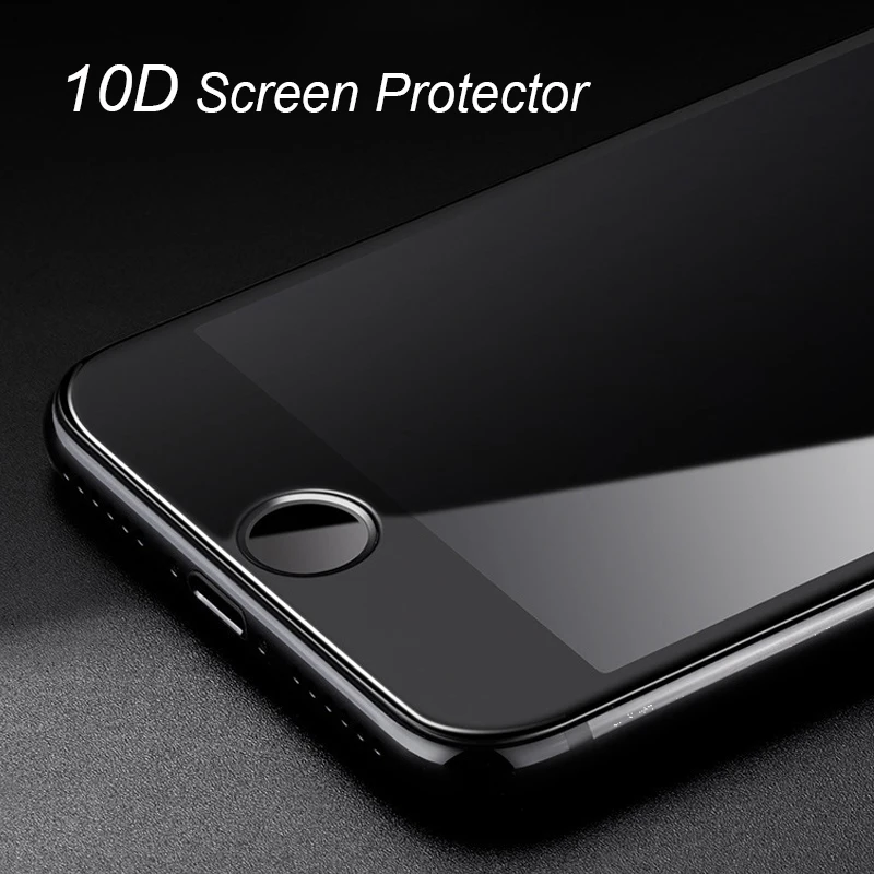 

10D Screen Protector Tempered Glass on For iPhone 6 6s 7 8 plus XR X XS iPhone Xs Max full cover Protective Glass