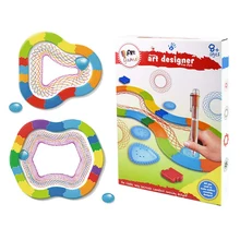 Juego de rompecabezas de pintura con dibujo espirógrafo de 32 uds, regla geométrica, herramientas de dibujo para juguetes de estudiante, herramienta artística de aprendizaje para niños