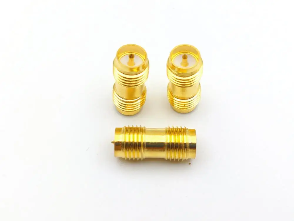 

100pcs gold RF SMA adapter RP-SMA female to RP-SMA female connector straight RF adapter
