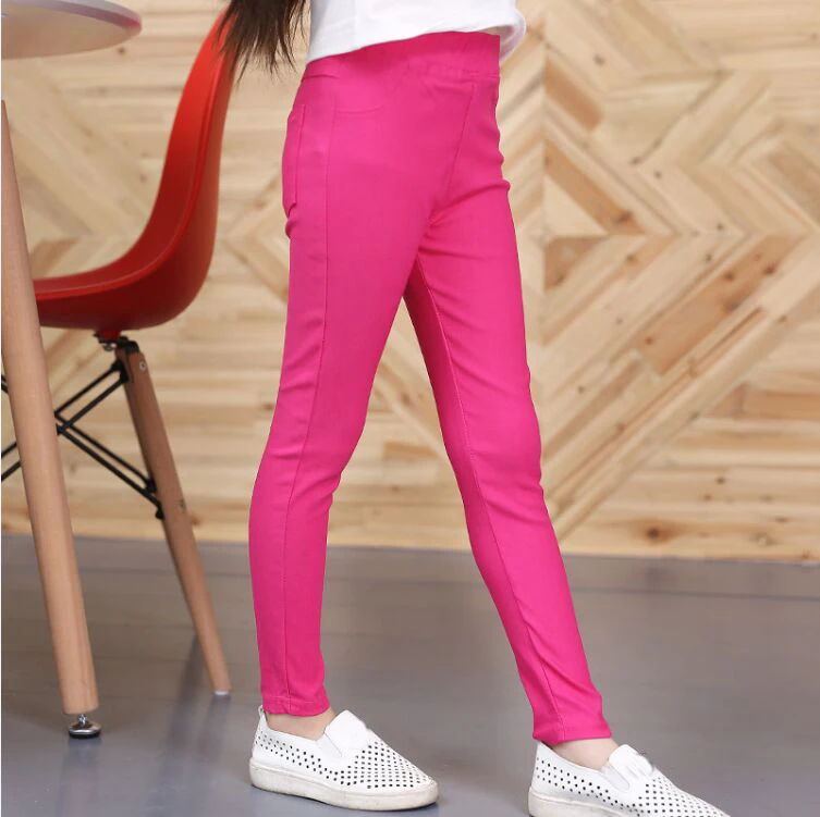 Весна лето 2020 детская одежда узкие длинные яркие цветные брюки карандаш школьные
