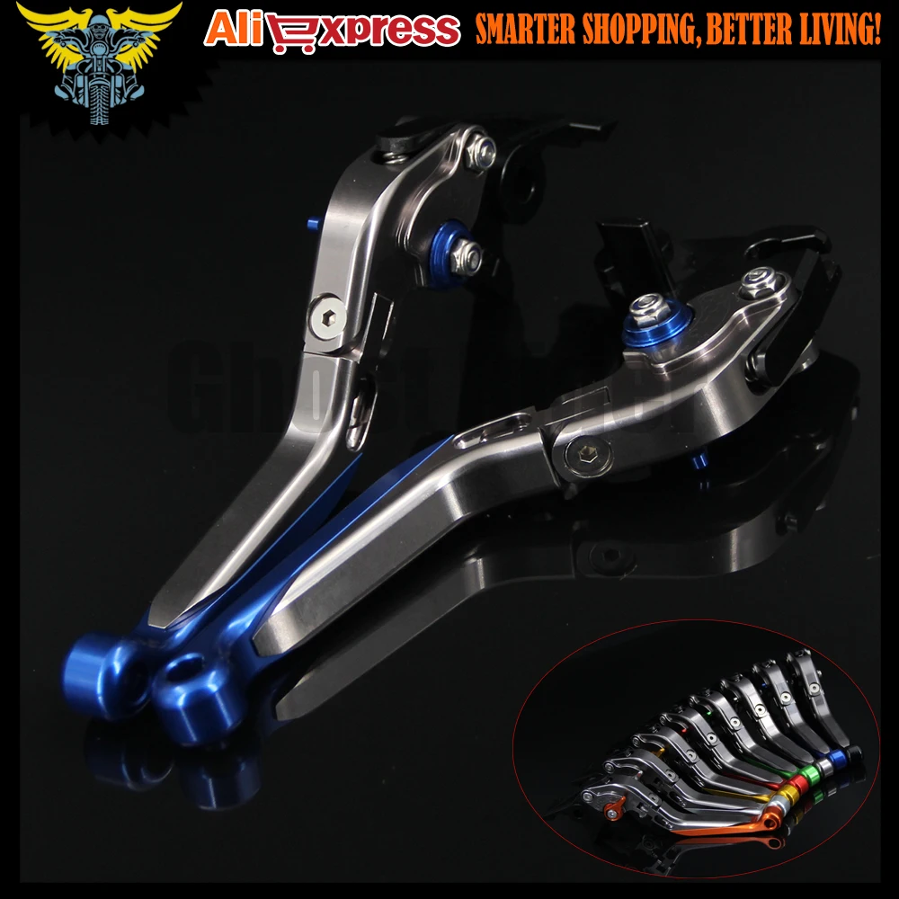 

Blue+Titanium 8 Colors CNC Adjustable Folding Extendable Motorcycle Brake Clutch Levers For SUZUKI GSX-S1000/F/ABS 2015 2016