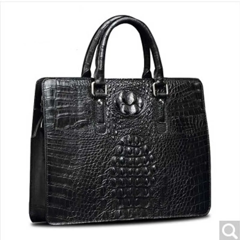 

Beijue crocodile skin business briefcase leather man bag Large capacity computer bag multifunctional handbag (custom section 15