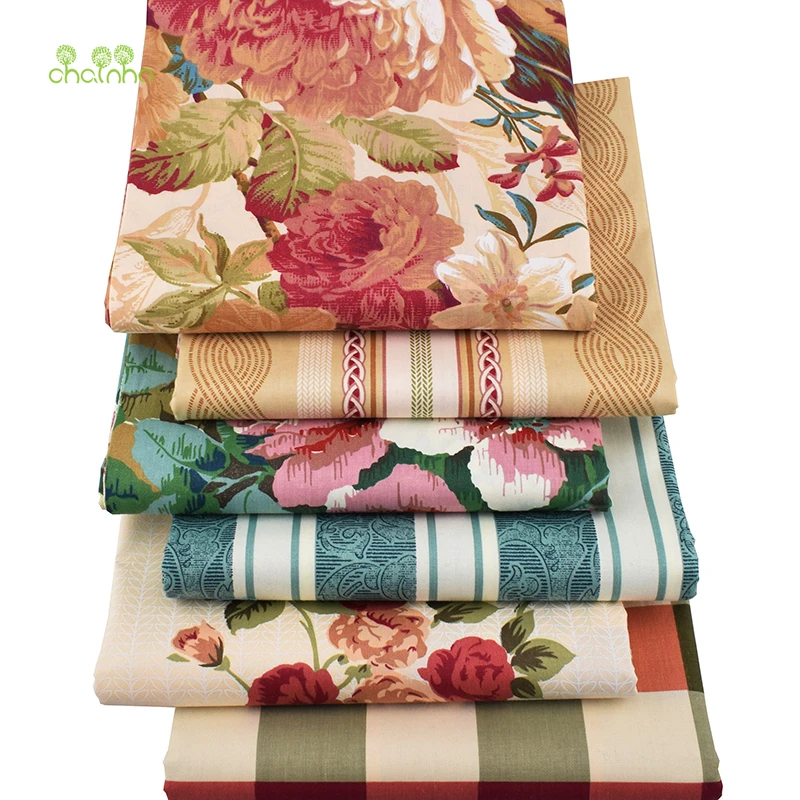 Серия Chainho пионы и розы саржевая хлопчатобумажная ткань с принтом для пэчворка