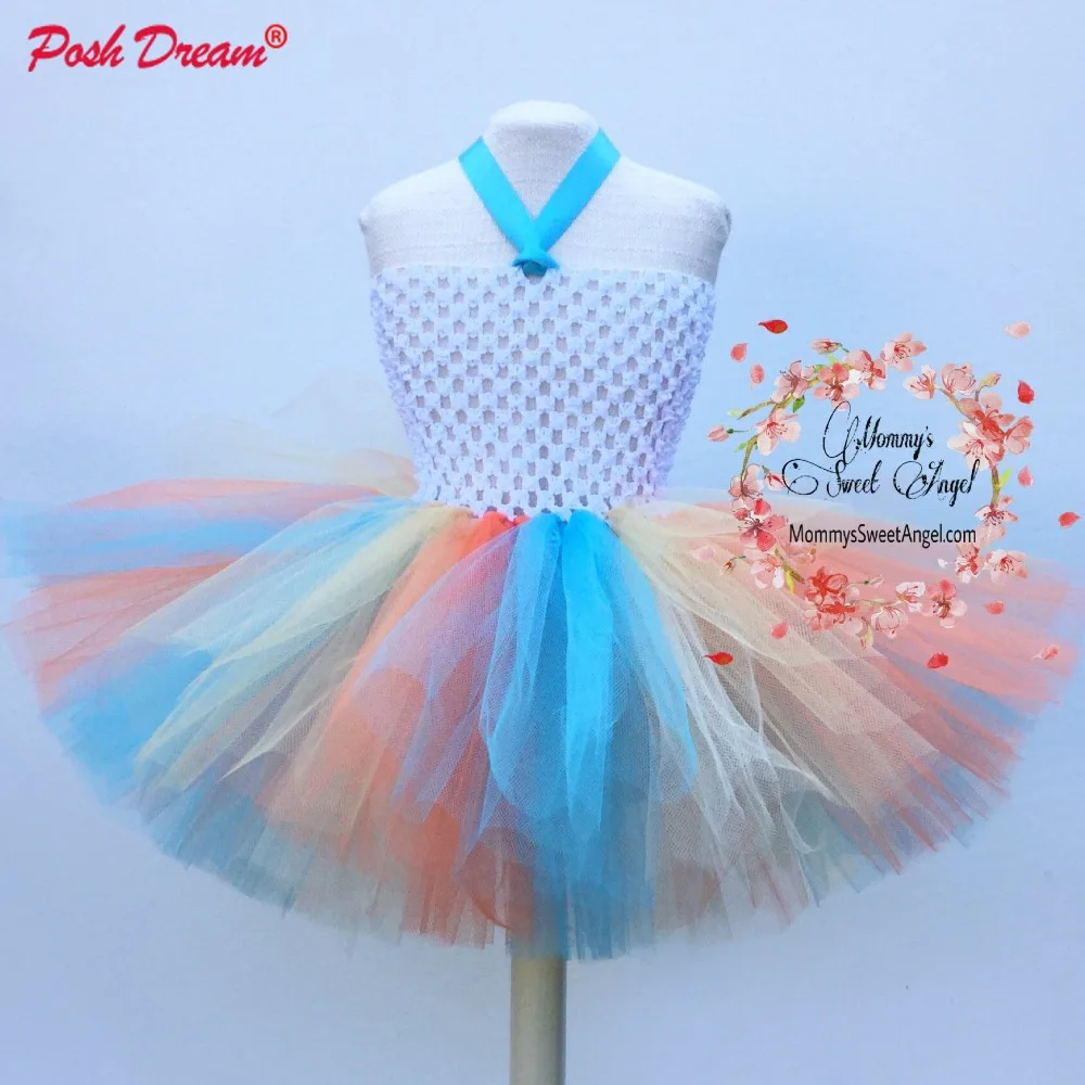 

POSH DREAM Candy Colorful Baby Girls Clothes for Birthday Party Size 1-12 Year Pink Purple Unicorn Children Kids Tutu Dresses