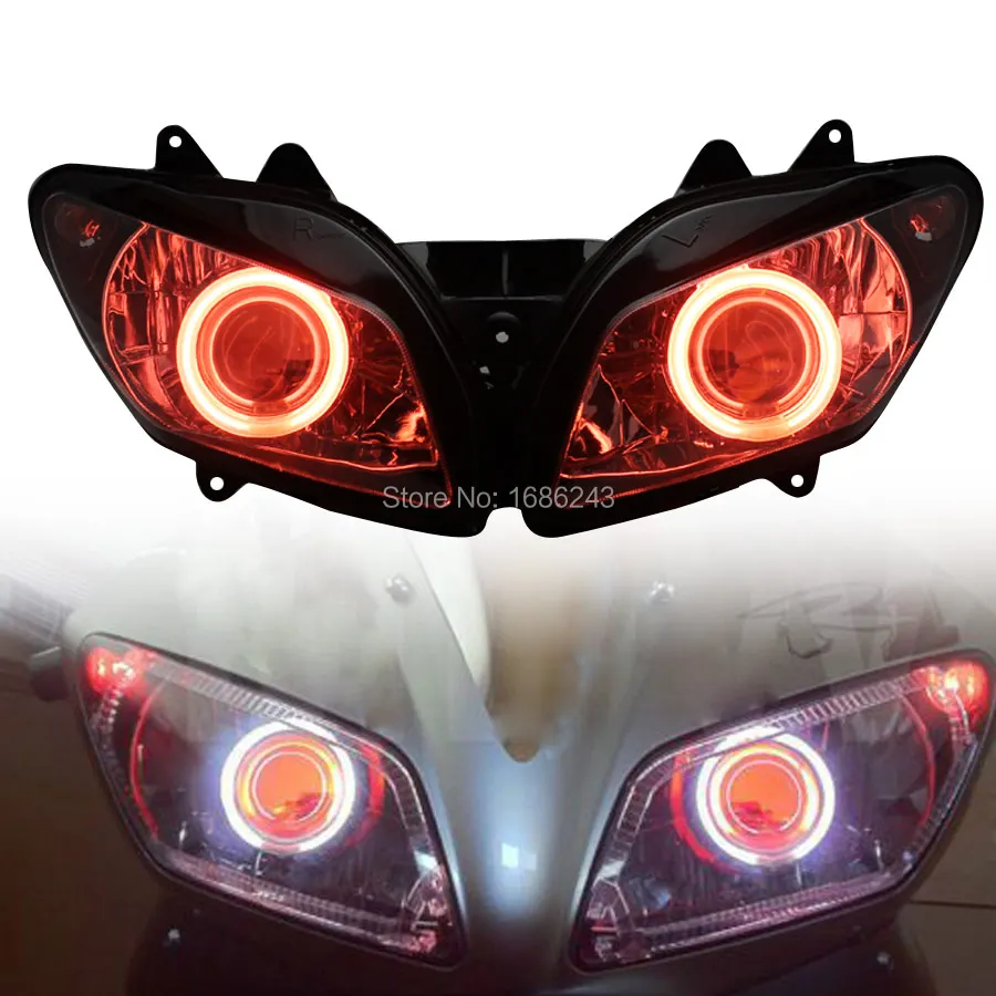 

New Demon Angel eyes HID Projector Light Headlight Assembly Fits For Yamaha YZF R1 2002-2003