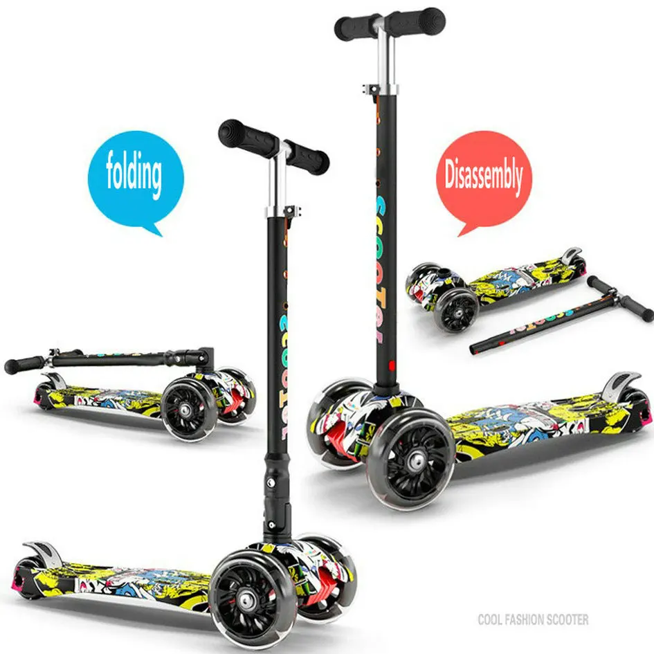 Children's kick scooter baby kid PU 4wheels Fashing outdoor toy 2