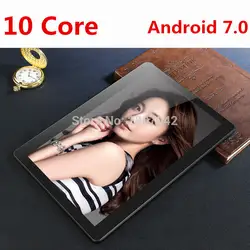 Android 7,0 10 дюймов планшет Deca Core, размер экрана 4 Гб Оперативная память 64 Гб Встроенная память 4G FDD LTE 1920x1200 ips 8.0MP с двумя сим-картами gps планшет 10,1
