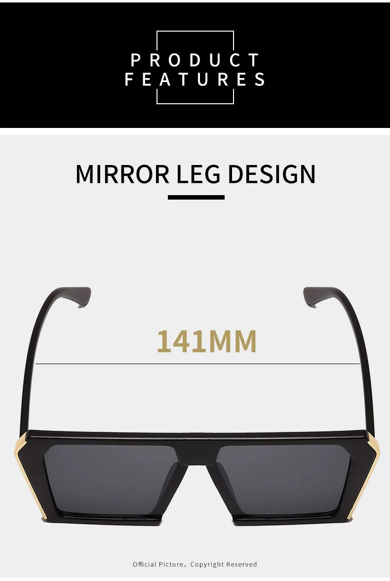 Новые негабаритные Квадратные Солнцезащитные очки для женщин двойная цветная рамка зеркальные очки винтажный фирменный дизайн большая оправа солнцезащитные очки Femme