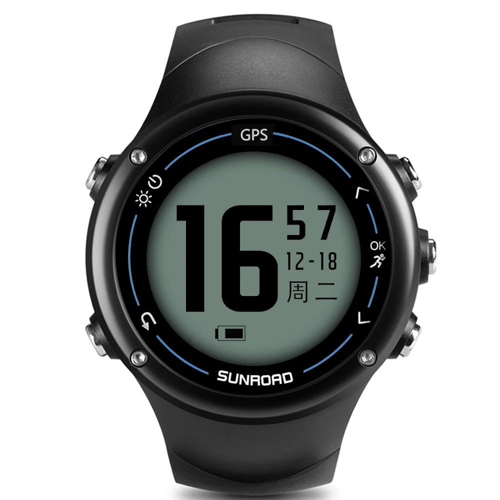 Reloj Digital SUNROAD inteligente GPS para hombre con frecuencia cardíaca con 50 m de carga USB resistente al agua corriendo senderismo jogging reloj de pulsera - 1