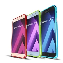 Высокое качество ультра тонкий slim алюминиевый металл рамки бампера case для samsung galaxy a3 a5 a7 2017 a520 a320 a720 с ремешком BK1