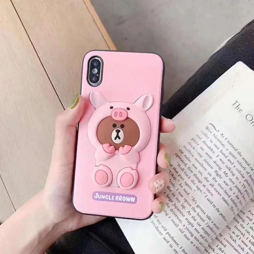 HOKEJ милые животные шаблон 3D дизайнерский чехол из ТПУ для iphone 6 6 S 7 8 плюс, для iphone X XS XR XsMax мультфильм матовый телефон случае