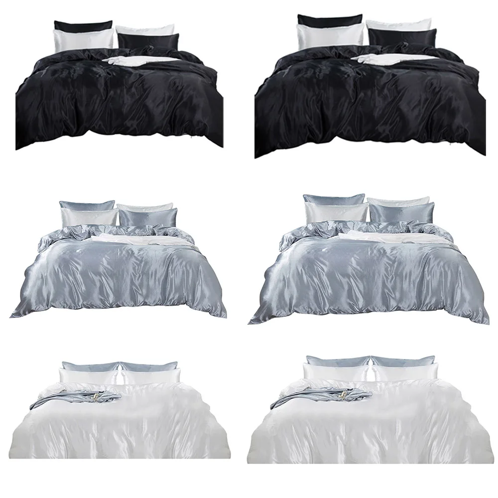

3 Pcs Bed Sheet Pillowcase Flat Fitted Deep Pocket Queen King Full Sizes Bedding Set