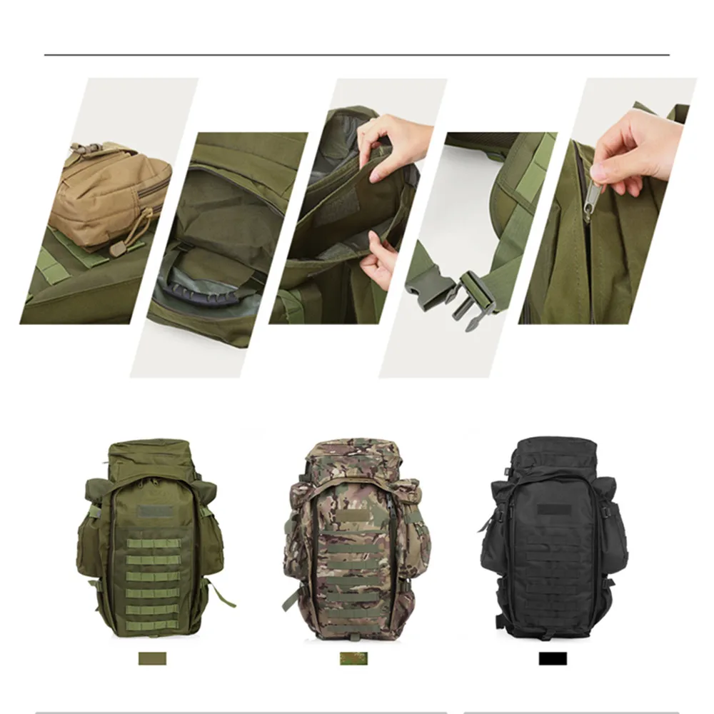 60L Outdoor Sports Bag Nylon Military Tactical Pack Backpack Rucksack for Hunting Shooting Camping Trekking Hiking Traveling New 60L Outdoor Sports Bag Nylon Military Tactical Pack Backpack Rucksack for Hunting Shooting Camping Trekking Hiking Traveling New
