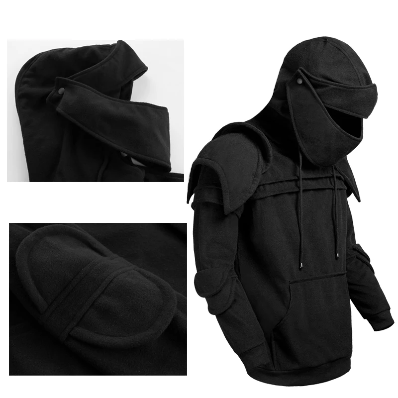 

2020 Mens Outdoor Jacket Mask Sweatshirt Hoodie Jacket Sweater Tops Windproof Hiking Stylish Military Tactical Jacket M-XXL