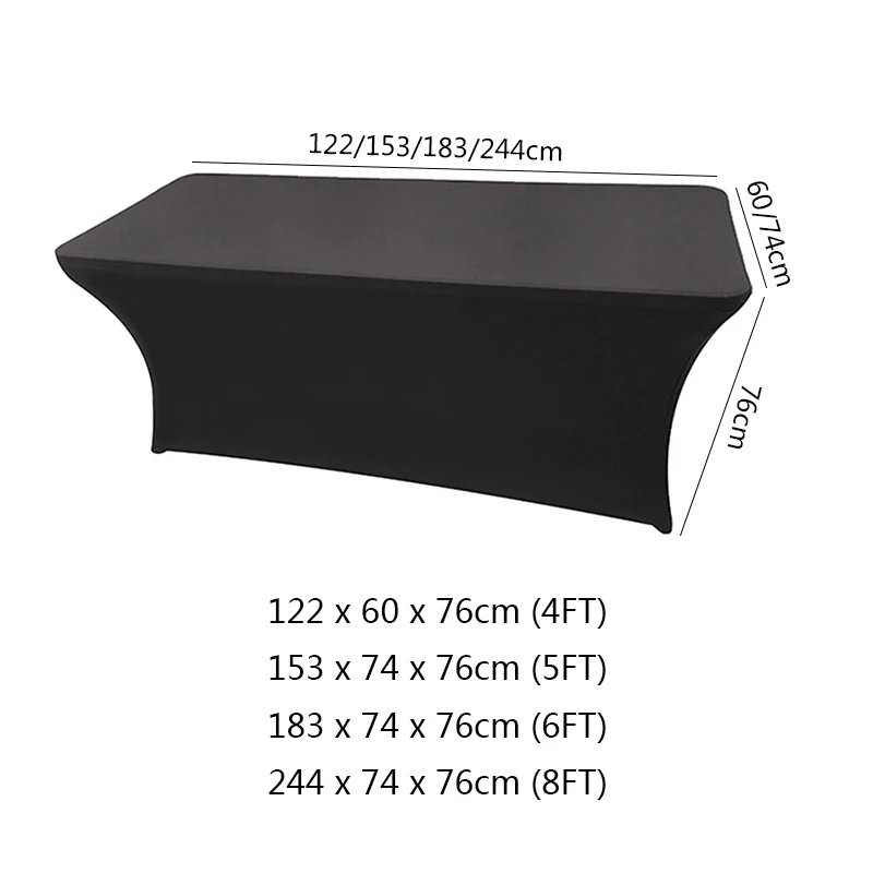 IHAD стрейч скатерть спандекс лайкра покрытие стола подходит для Свадебная вечеринка в отеле украшение дома встречи прямоугольный 4 фута/5 футов/6 футов/8F