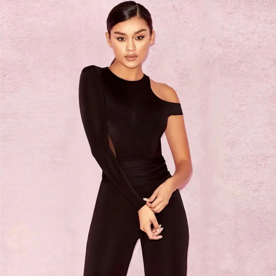 black one sleeve bodysuit