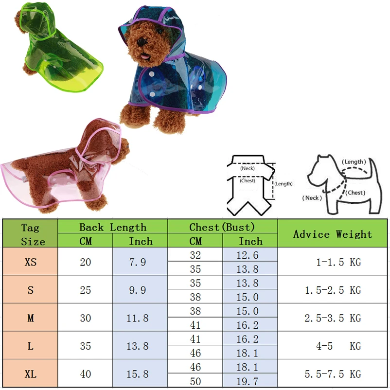 Прозрачный дождевик для собак, куртка для питомцев, милая Повседневная водонепроницаемая одежда для собак Q