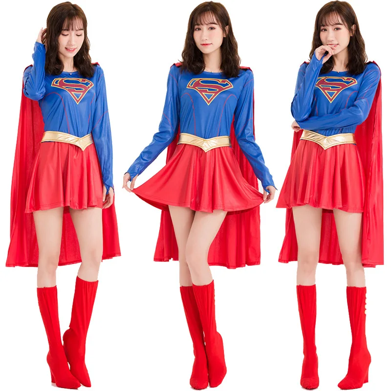 

Sexy Supergirl Costume Cosplay For Women Superhero Costume For Women Halloween Costume For Adult Women Carnival Fancy Dress