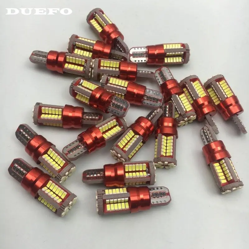 20 шт./лот автомобильная светодиодная лампа T15 T10 194 W5W Canbus 57SMD 3014 Светодиодная без
