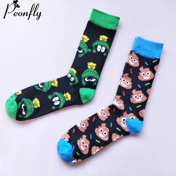 

PEONFLY Personality harajuku Socks funny Cartoon lovely animal Frog Color Spell Pick Sock Man Medium Tube cotton casual Socks