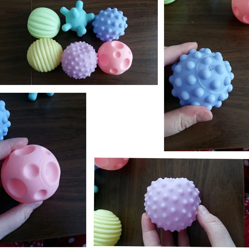 6 шт. резиновый мяч текстурированная Мульти Сенсорная для раннего развития игрушки для ребенка тактильная пинч игрушка для ванной ручной