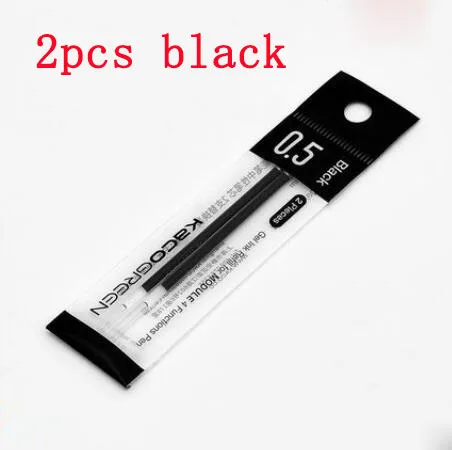 Оригинальные Xiaomi KACO 4 в 1 многофункциональные ручки 0,5 мм черный синий красный стержень сменный гелевый карандаш механический карандаш японские чернила для офиса и школы - Цвет: 2pcs black ink