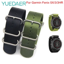YUEDAER 26 мм нейлоновый ремешок для часов Garmin Fenix 5X3 3 HR ремешок черный зеленый металлическая пряжка Замена Wacthband для Garmin Fenix 3 HR