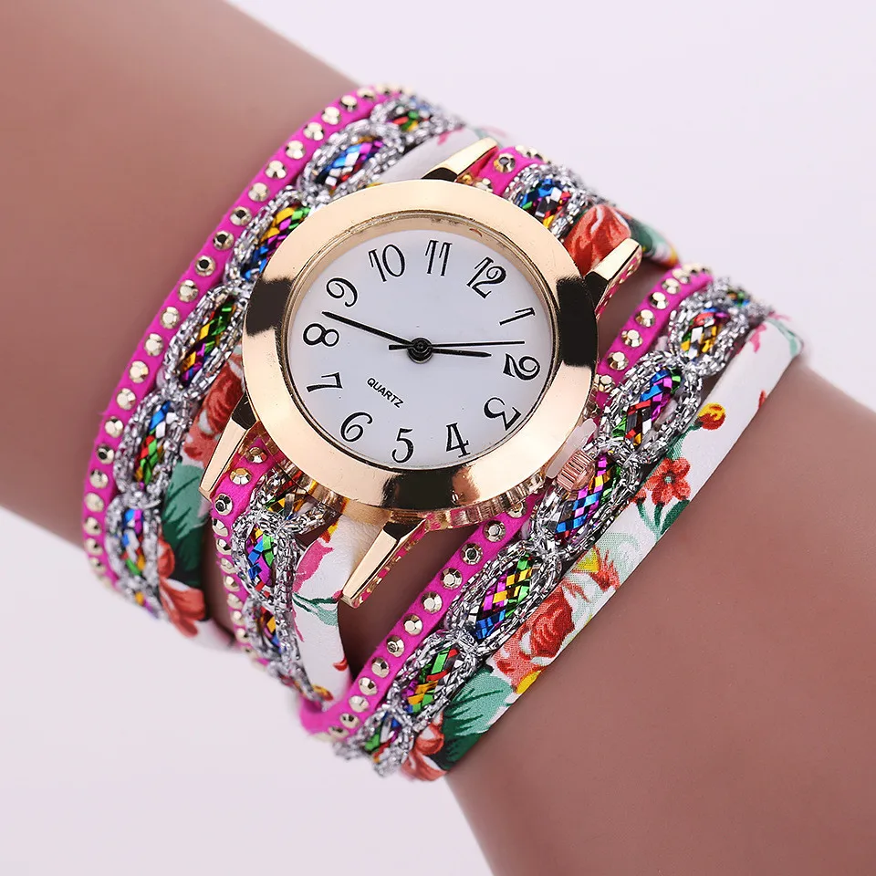 

Bracelets Women Luxury Multilayer Leather Band Winding watch Analog Quartz dress Wristwatches for Women Bangles Jewelry 2018