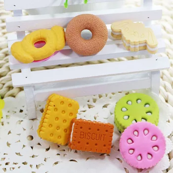 

Food Eraser Cute Rubber Doughnut Cream Biscuit Party Bag Gift Student Supplies