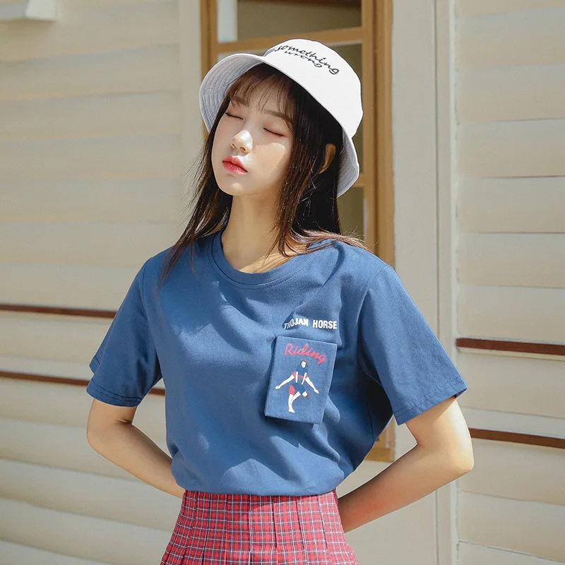 

Women's Tshirts Kawaii Girl Vintage Casual Loose Printed Loose Punk Top T-shirt Lady Ulzzang Harajuku Ins Tunic For Women Tee