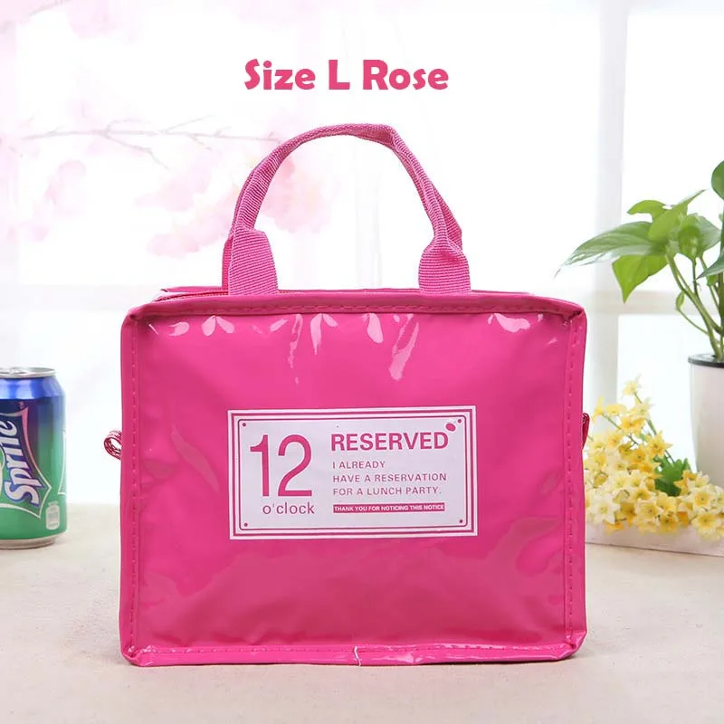 Rose Size L Сверкающая кожа Пикник изолированный термос детская бутылка сумка кулер обед пикник держатель Термосумка - Цвет: Rose Size L