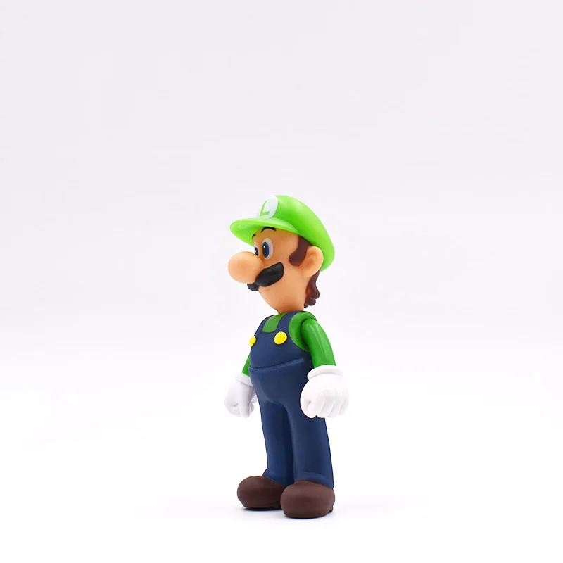 13cm New Super Mario Bros Luigi Mario PVC Action Figure Toy Green Hat Figure Collectible Model Toy