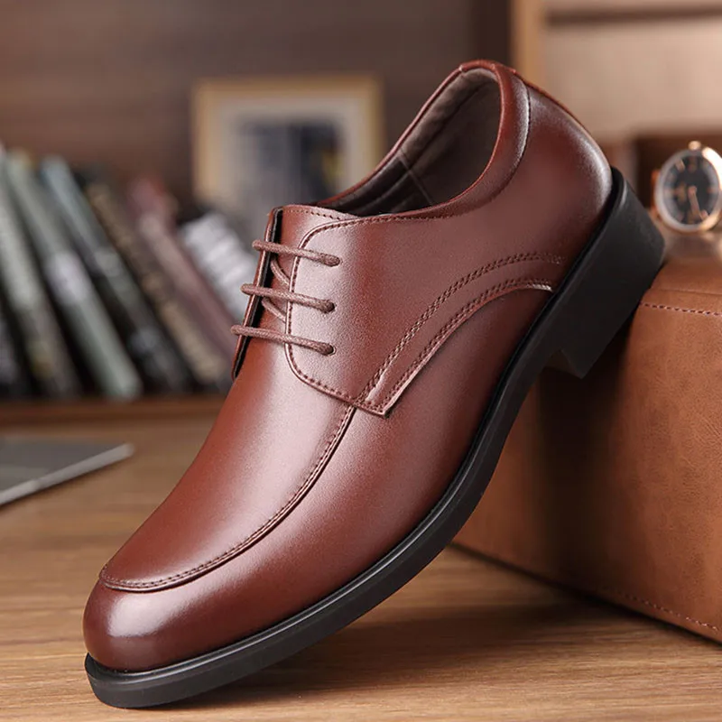 per Italian Oxfords ufficio abito Uomo di Shoes Leather marrone oxford morbido la confortevole Men Merkmak Luxury festa nero pizzo Meeting vestito per nozze wC0q4g