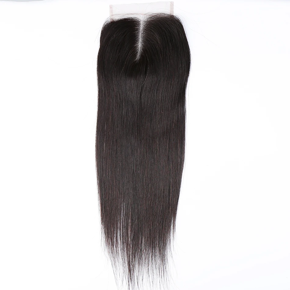 

Links Hair Brazilian Straight Hair Closure Remy Hair Natural Color Middle/Free/Three Part Lace Closure With Baby Hair
