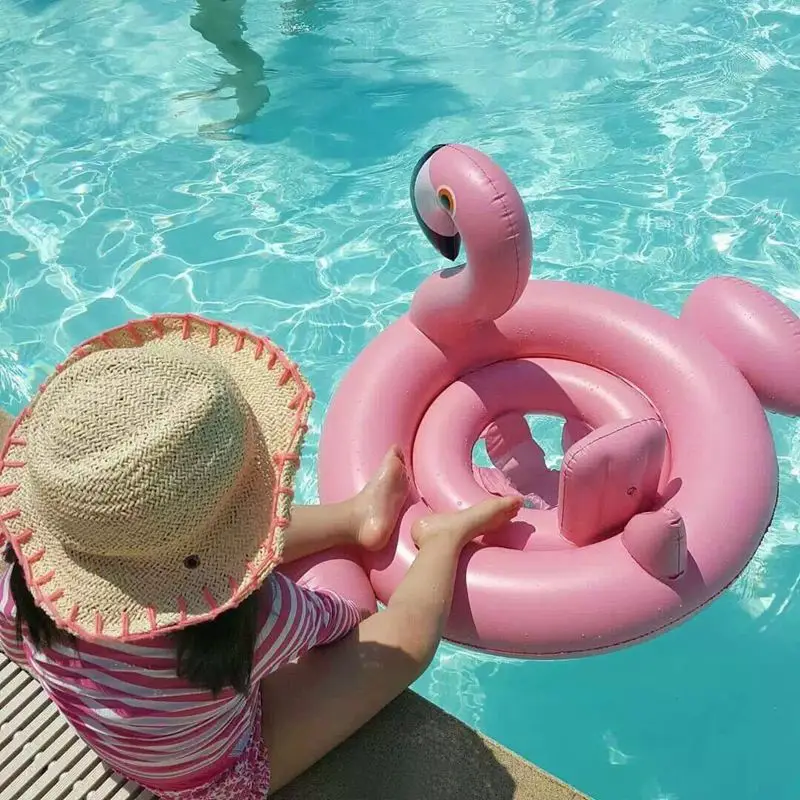 Фламинго Детское купание и плавание кольцо сиденье лодка надувной Забавный поплавок Фламинго бассейн игрушка детский летний водный детский спасательный круг