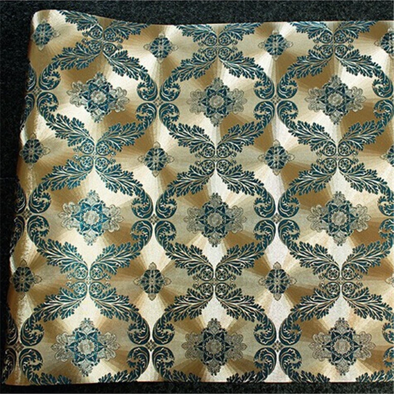 Винтажная Роскошная золотисто синяя Дамасская текстурированная рельефная обои