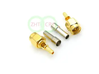 

5pcs brass SMA male plug center window crimp RG174 RG316 LMR100 cable RF adapter