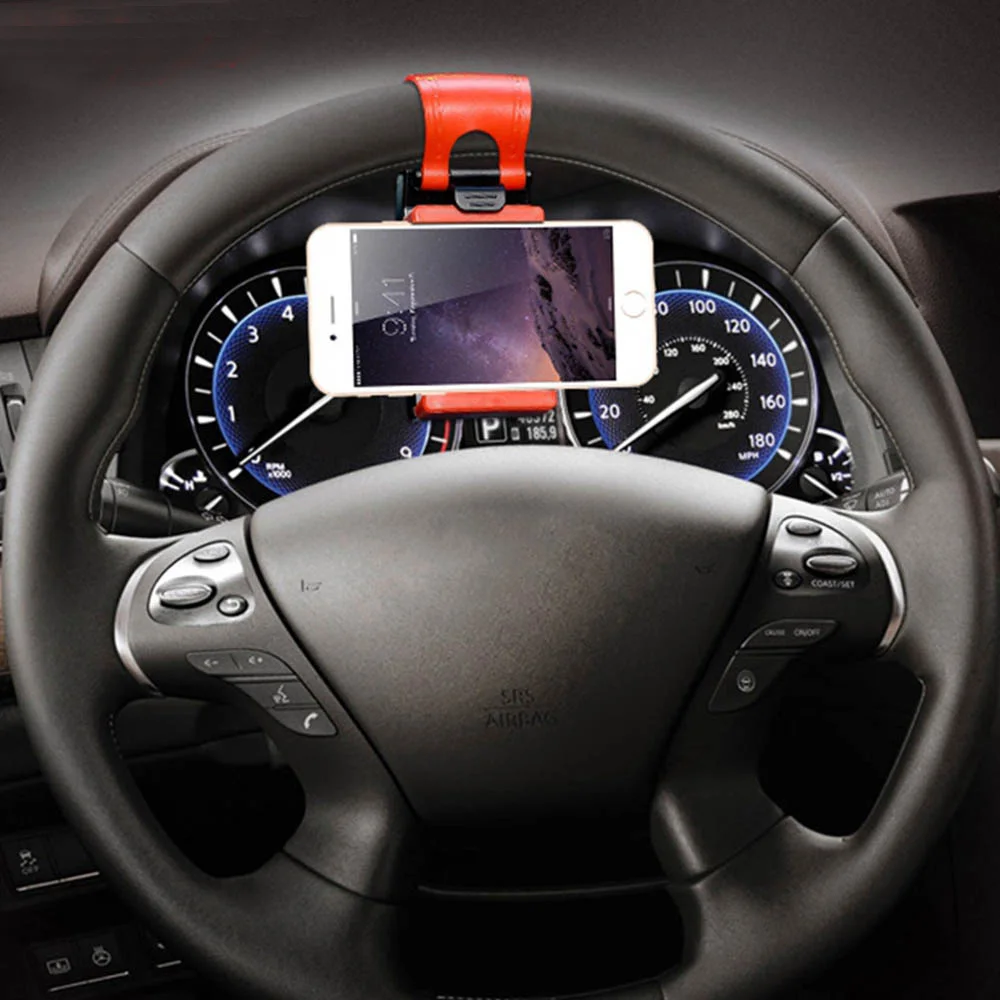 KISSCASE Universal Steering Wheel Car Phone Holder 3.5 5.5 Inch For