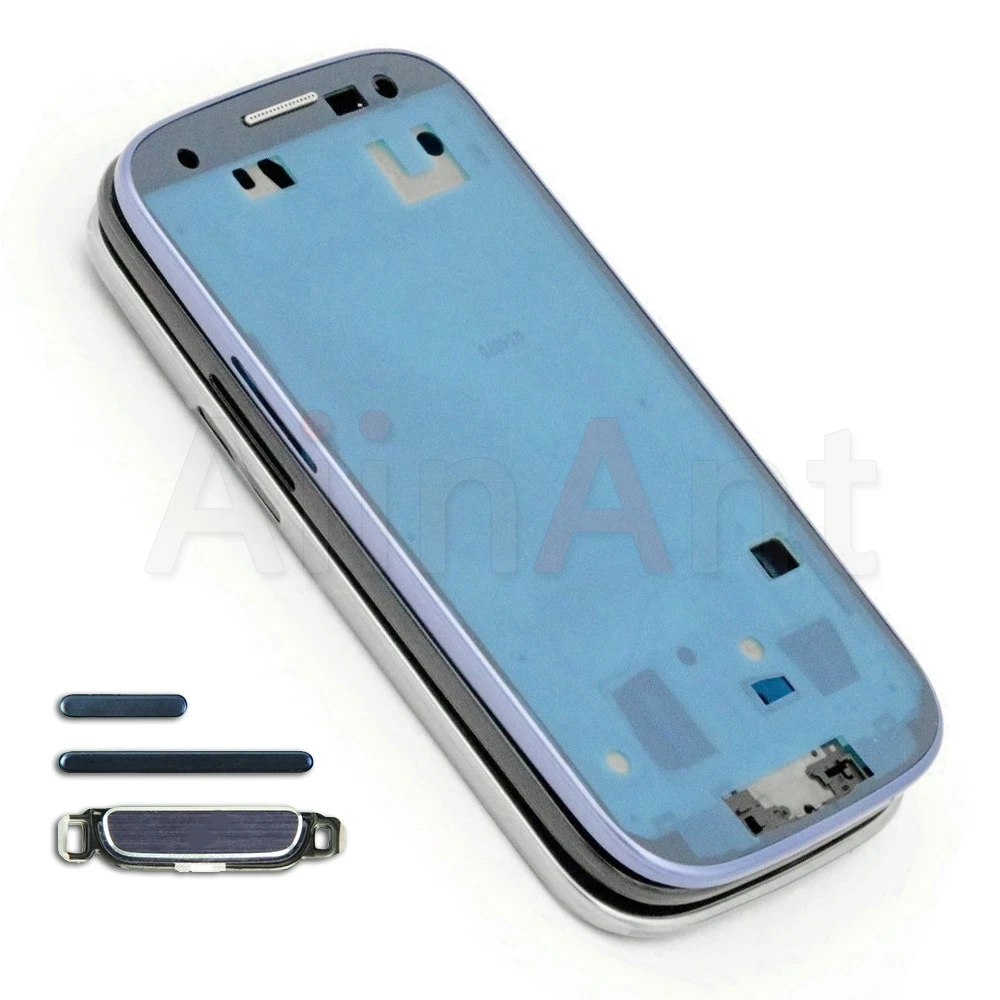 

LCD Screen Front Bezel Middle Frame Housing Holder Cover For Samsung Galaxy S3 i9300 i9300i i9301 9301 Home Power Buttons