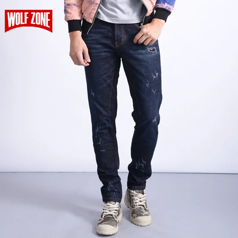 

New Arrival Balmai Jeans Men Cotton Distressed Homme Mens Famous Brand Clothing Solid Mid Midweight Winter Autumn Full Length