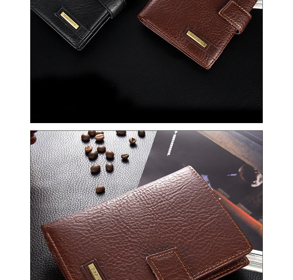 Thread Men Wallet Hasp Small Wallets Multi-pocket Male Clutch PU Leather Man Money Bag Coin Pocket Short Men Wallet Card Holder