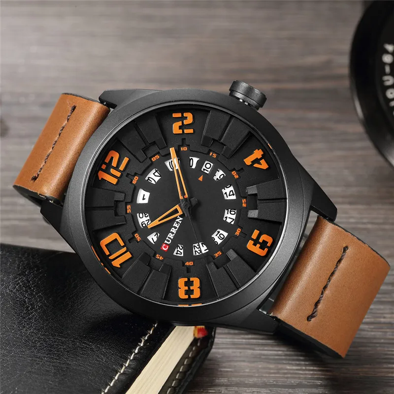 

2018 New CURREN Watches Men Fashion Luxury Man Sport Clock Male Military Wristwatch Leather Quartz Watch Relogio Masculino 8258