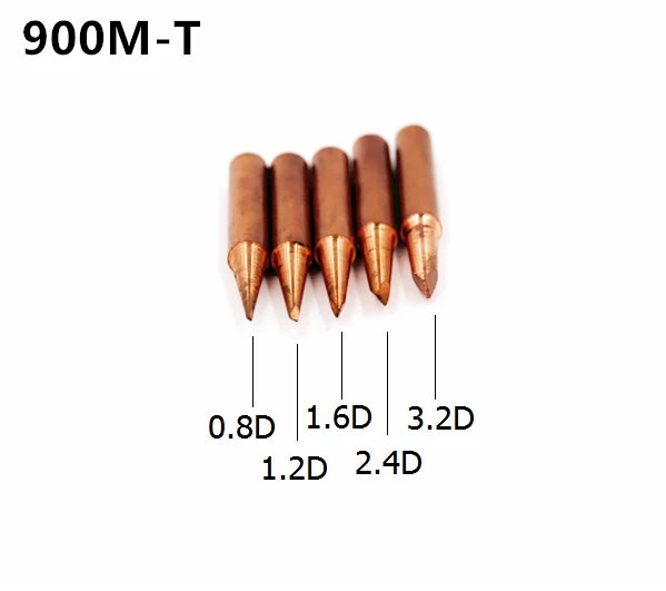15kinds 10pcs/lot Pure Copper Soldering Iron Tips Kit 900M-T Series Lead-free Welding Head for Soldering Rework Station Tool