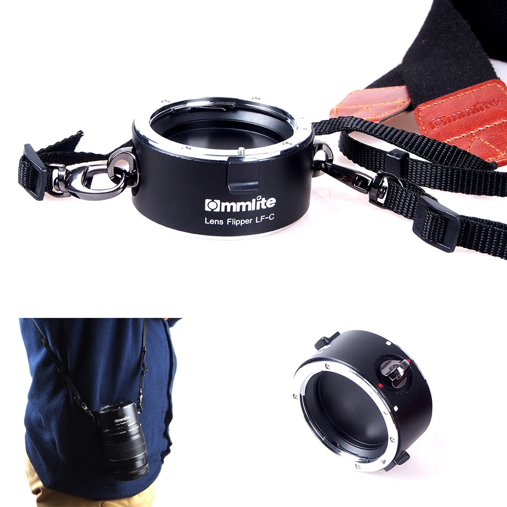 

Commlite Quick Release Changing Dual Lens Holder Flipper Holster Adapter Mount w/ Neck Strap for Canon Nikon Sony E-Mount Lens