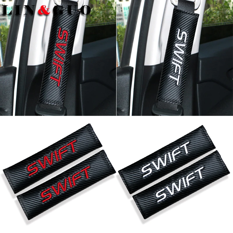 

2PCS Carbon Fiber Auto Shoulder Pads Case For Suzuki grand vitara suzuki sx4 swift Suzuki Accessories Car-Styling