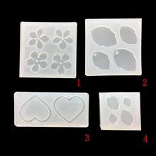 Epoxy Clear Flower Leaf Heart Silicone Resin Liquid Mold Pendant Casting Beads Crystal Molds DIY Jewelry Making Tool Hand Craft