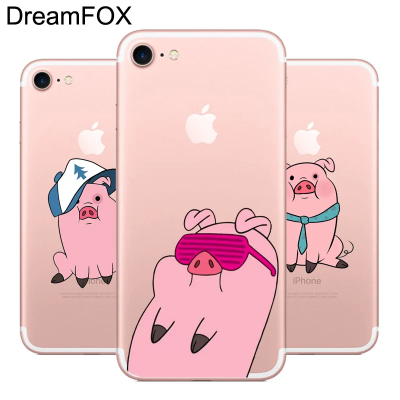 Koop DREAMFOX L483 Roze Varken Zachte TPU Silicone Case Cover Voor Apple iPhone XR XS Max 8X7 6 6 s Plus 5 5 s SE 5C 4 4 s