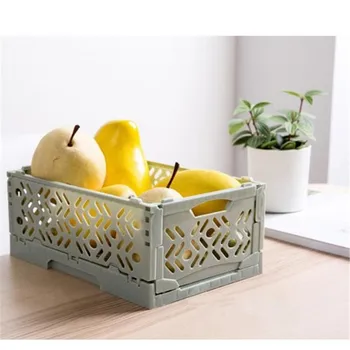 

Plastic Foldable Storage Box livinbox Collapsible Folding Storage Basket Container Durable Heavy Duty Transportable Green Blue