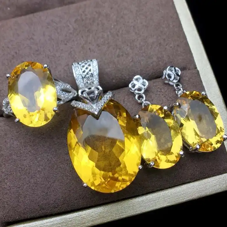 

Huang Shuijing ring earrings necklace three piece set Super value 925 silver Seiko mosaic