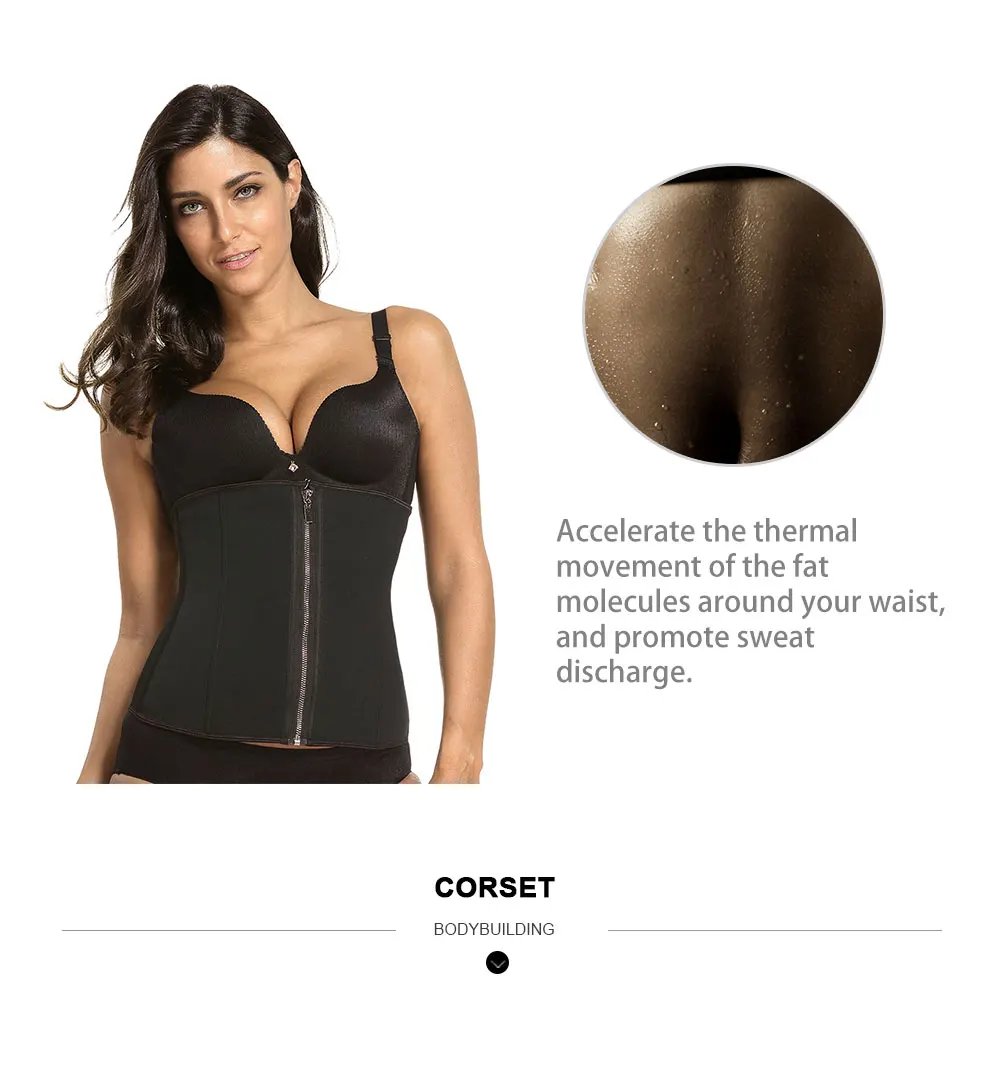 NB1455_01 Atbuty Neoprene Hot Waist Trainer Steel Bones Sweat Body Shaper Hooks and Zipper Corset Keep Warm Shapewear (5)